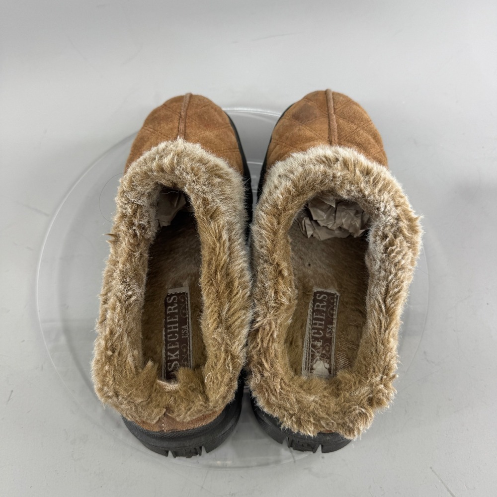 Skechers Womens Jammers Quilted Suede Faux Fur Platform Clogs Brown 7.5 46330 - Picture 12 of 13